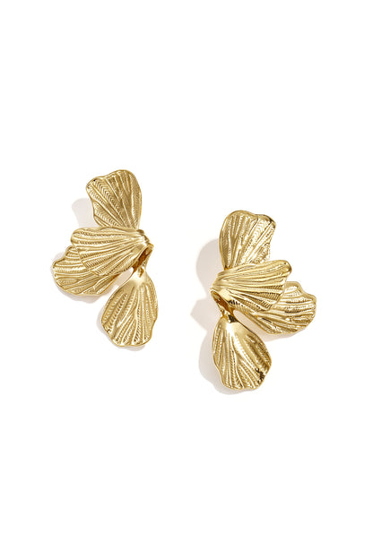 Ohrhänger aus Edelstahl, schlichtes Blumenmuster, schlichte Alltags-Serie, Damenschmuck