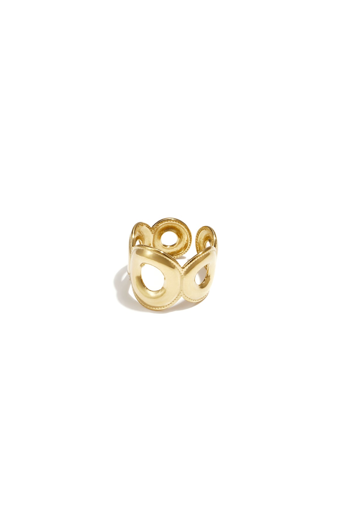 verstellbarer statement-ring aus kreisen