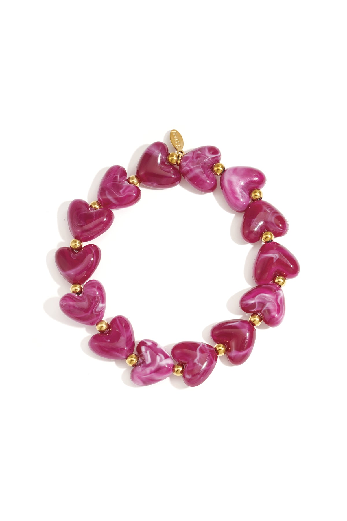 elastisches herzperlenarmband
