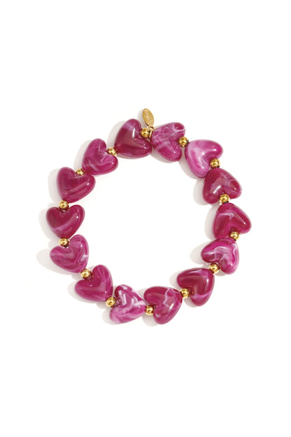 Elastisches Herzperlenarmband