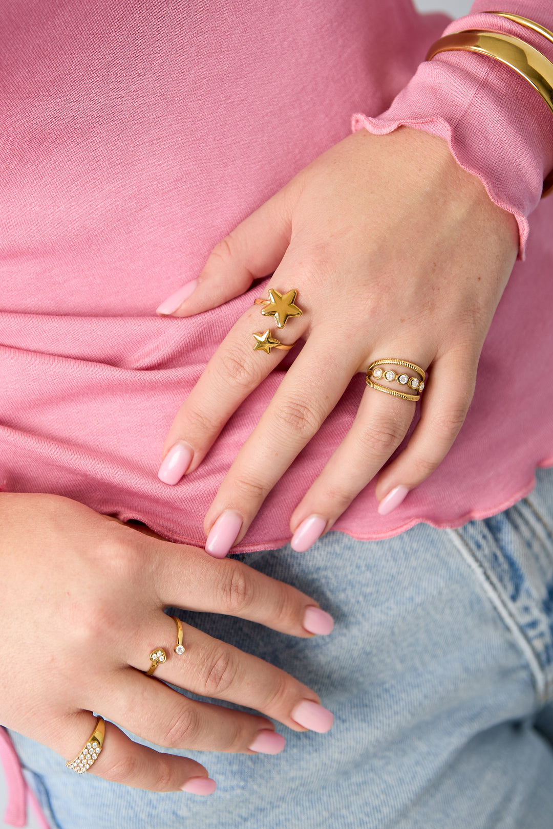Minimalistische Ringe aus Edelstahl, Star Simple Daily Simple Serie, Damenschmuck