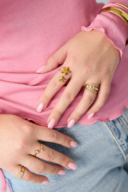 Minimalistische Ringe aus Edelstahl, Star Simple Daily Simple Serie, Damenschmuck
