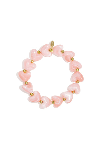 Elastisches Herzperlenarmband