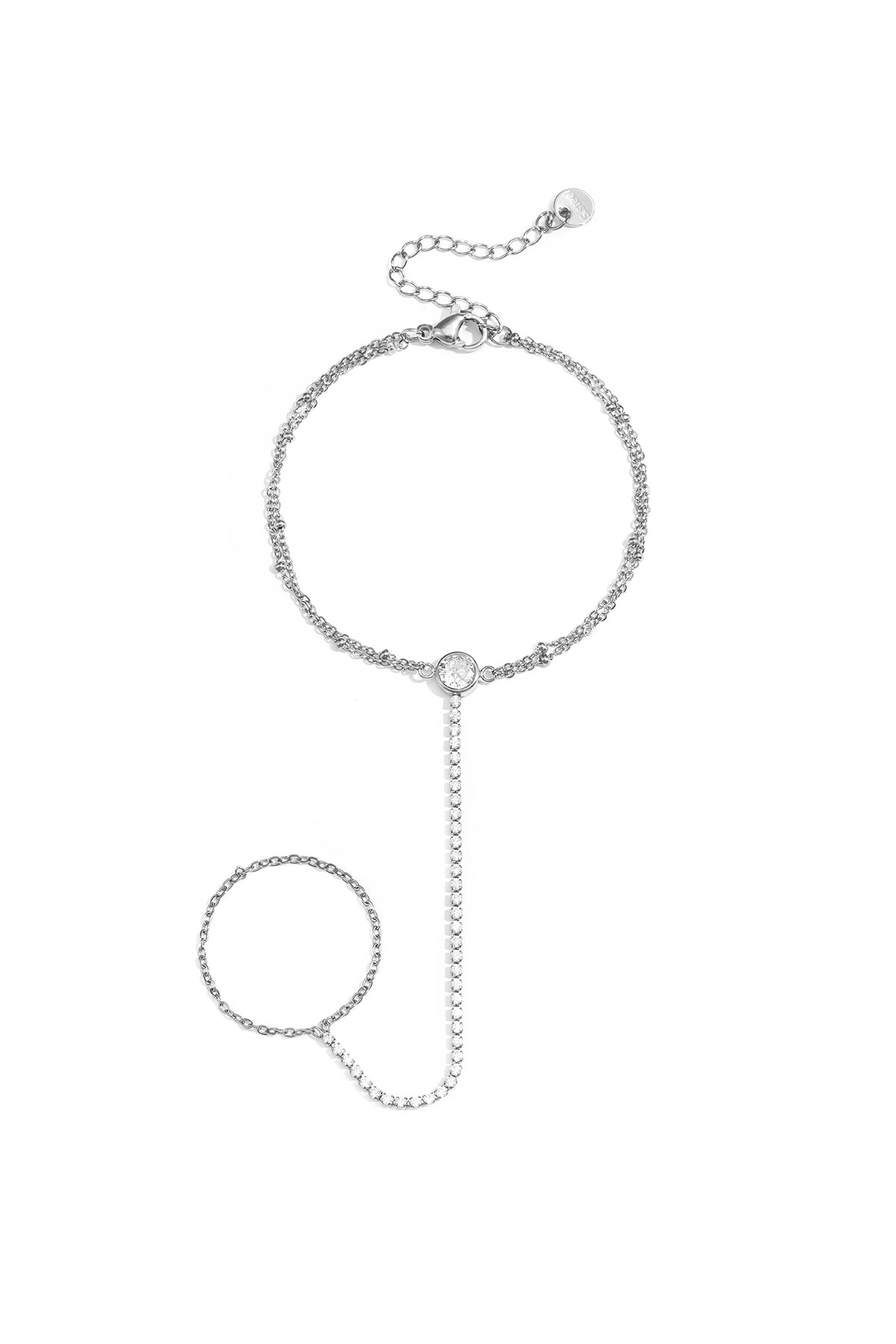 handkette im tennis-stil mit auffälligem stein