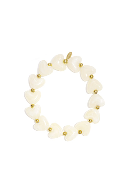 Elastisches Herzperlenarmband