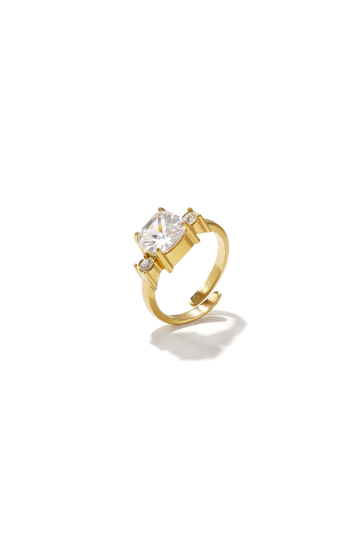 Verstellbarer Statement-Ring mit Zirkonia-Steinen