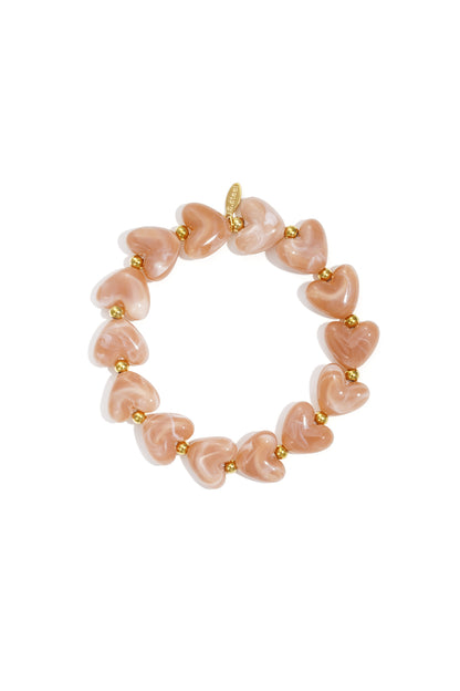 Elastisches Herzperlenarmband