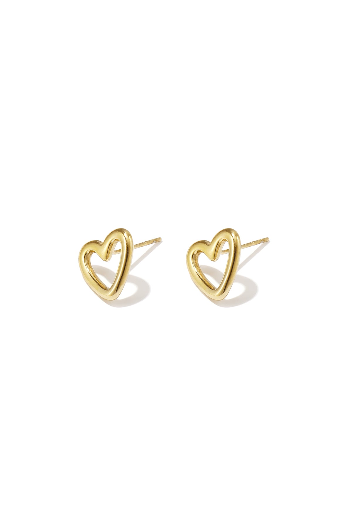 Edelstahl-Ohrstecker, Herz, schlicht, Alltags-Serie, Damenschmuck