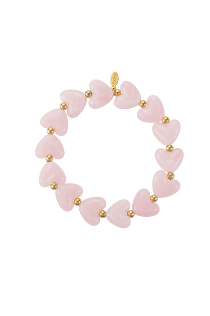 Elastisches Herzperlenarmband