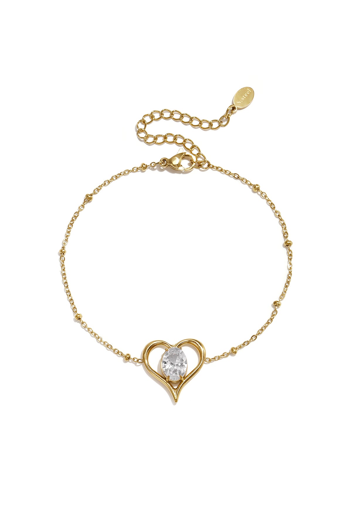 edelstahl-charm-armbänder, herz, schlichte alltagsserie, damenschmuck