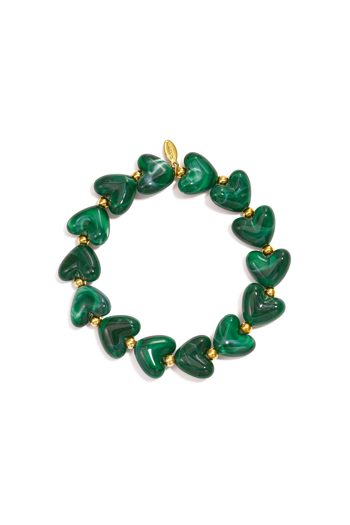 elastisches herzperlenarmband