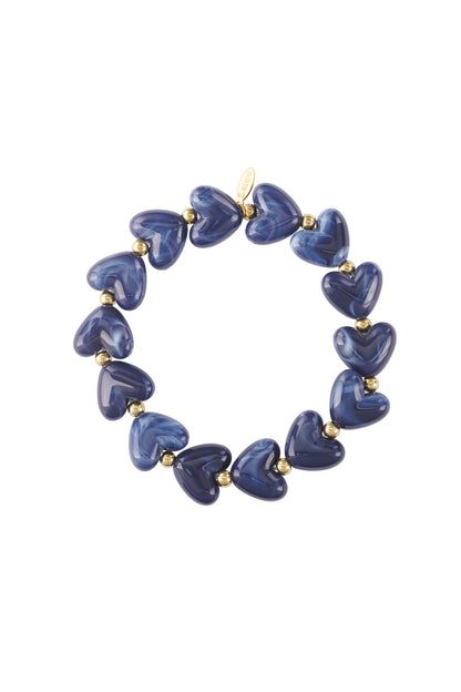 Elastisches Herzperlenarmband