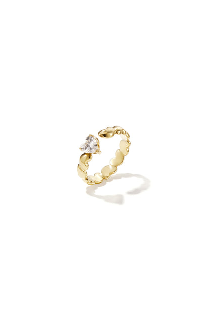 Ring mit abwechselnden Herzen und Zirkonia