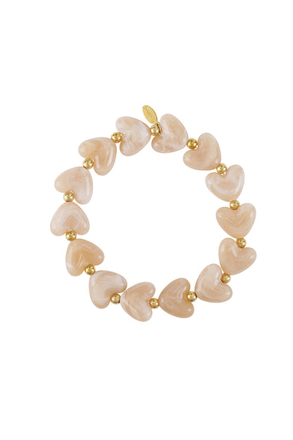 Elastisches Herzperlenarmband