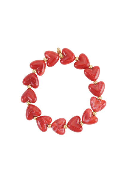 Elastisches Herzperlenarmband