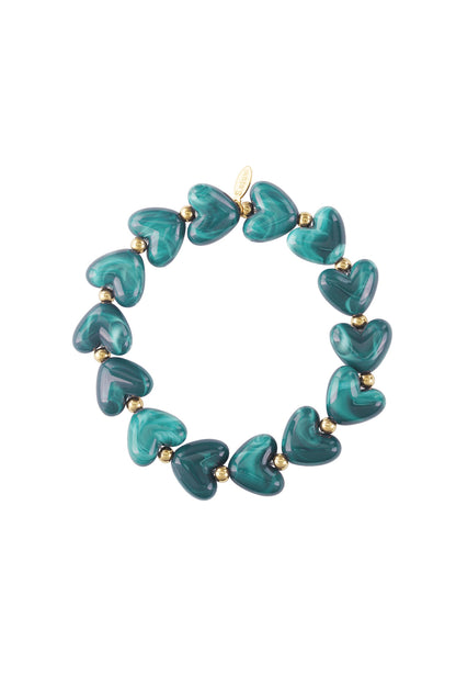 Elastisches Herzperlenarmband