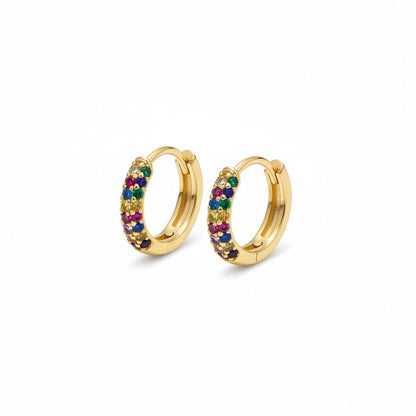 Roséliee Creolen bunte Edelstein Optik Gold | ELIÉE JEWELRY