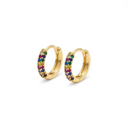 Roséliee Creolen bunte Edelstein Optik Gold | ELIÉE JEWELRY
