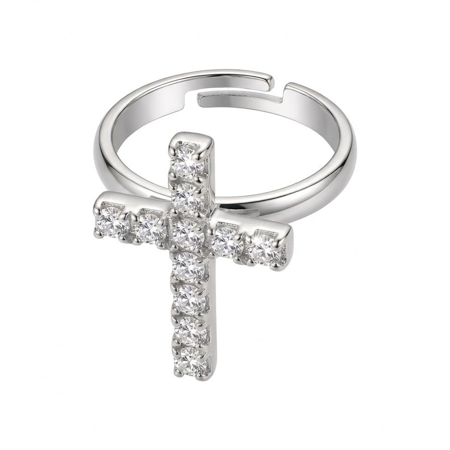 celésta kreuz ring silber offen anhänger | eliée jewelry
