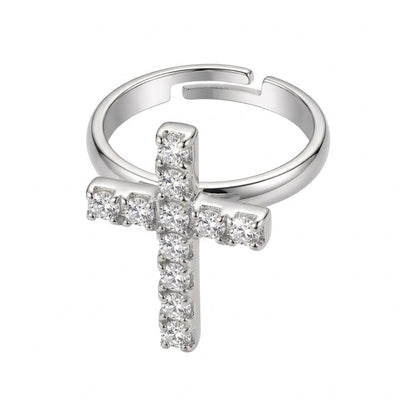 Celésta Kreuz Ring Silber offen Anhänger | ELIÉE JEWELRY