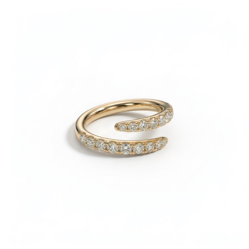Maéliee Ring Gold Zirkonia verstellbar Damen | ELIÉE JEWELRY