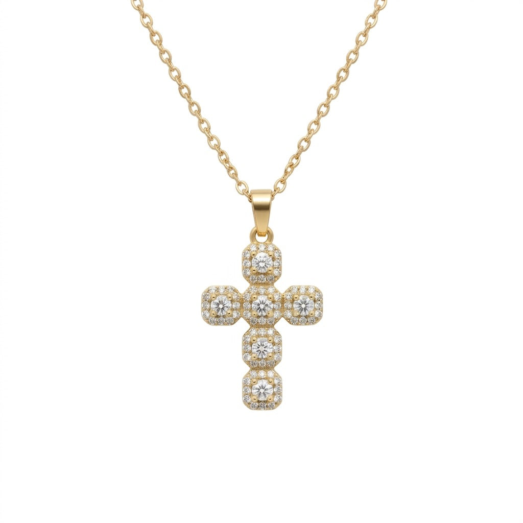 Marilée Kreuzkette Gold Zirkonia Damen | ELIÉE JEWELRY