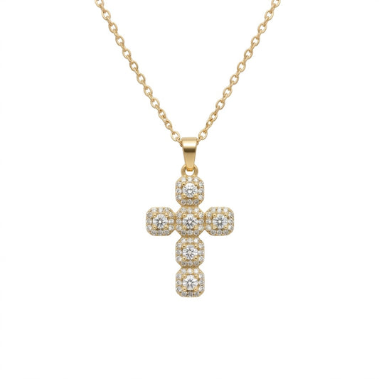 Marilée Kreuzkette Gold Zirkonia Damen | ELIÉE JEWELRY