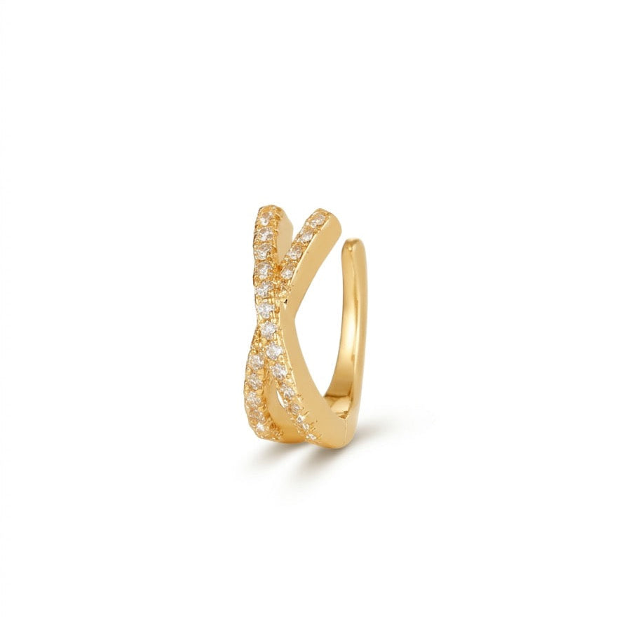 soleil boho kreuz clip ohrringe gold ohne piercing | eliée jewelry