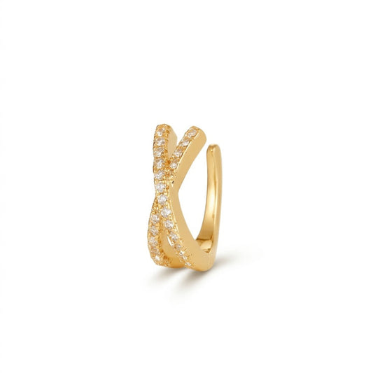 Soleil Boho Kreuz Clip Ohrringe Gold ohne Piercing | ELIÉE JEWELRY