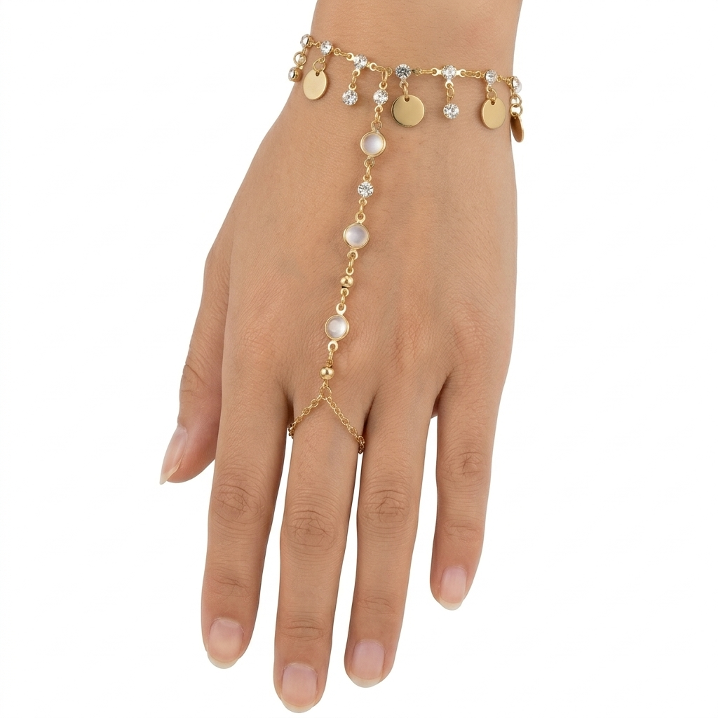 Lumièa Perlen Handkette Gold luxuriös Hochzeit Damen | ELIÉE JEWELRY