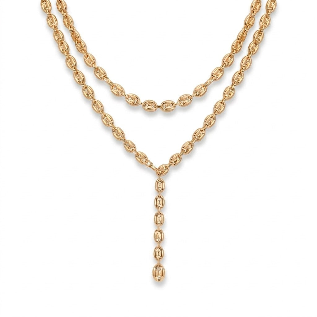 Dorée Lariat Kette Gold lange Anker Halskette Damen | ELIÉE JEWELRY