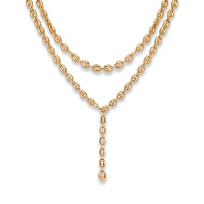 Dorée Lariat Kette Gold lange Anker Halskette Damen | ELIÉE JEWELRY