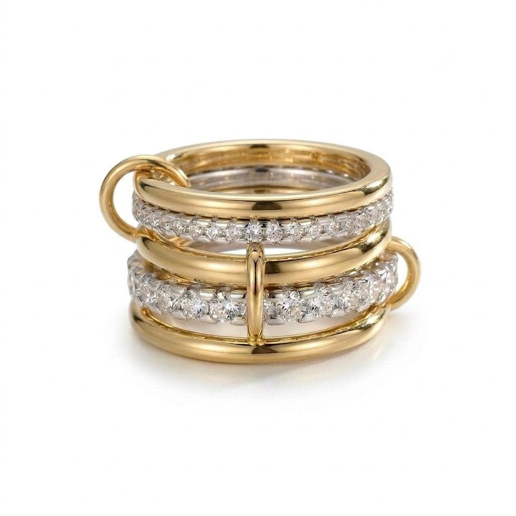 dorée diamant stacking ring