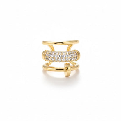 Élina Clip Ohrringe Pavé ohne Piercing Gold | ELIÉE JEWELRY