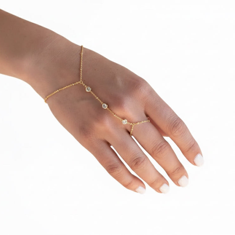 vivia handkette gold mehrreihig damen | eliée jewelry
