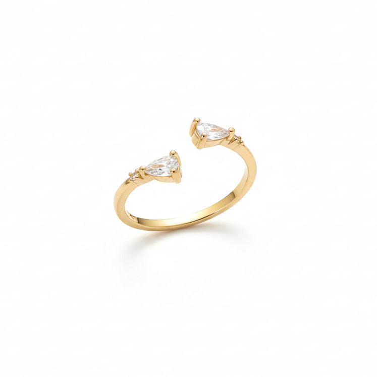 éléa glänzender ring offen gold zirkonia damen | eliée jewelry