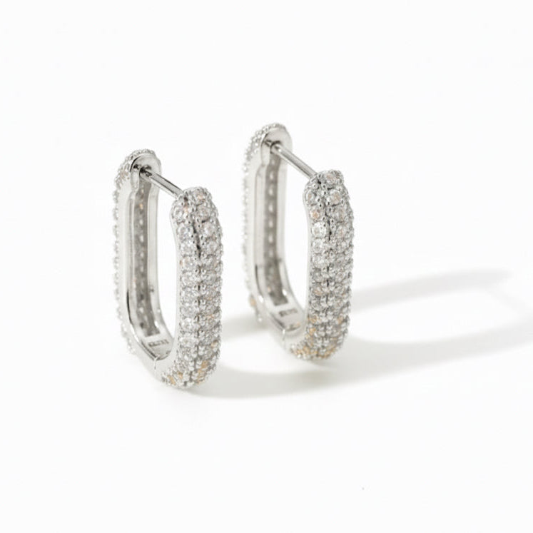 cynthia ovale creolen silber damen | eliée jewelry