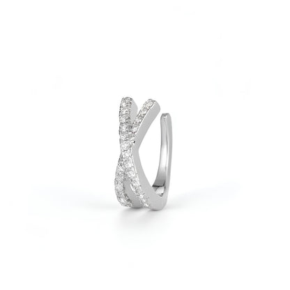 Soleil Boho Kreuz Clip Ohrringe Silber Damen | Eliée Jewelry