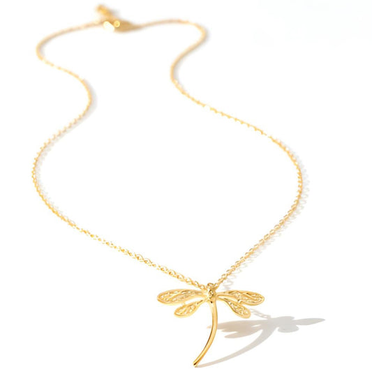 Libellen Halskette filigran Gold Damen | ELIÉE JEWELRY