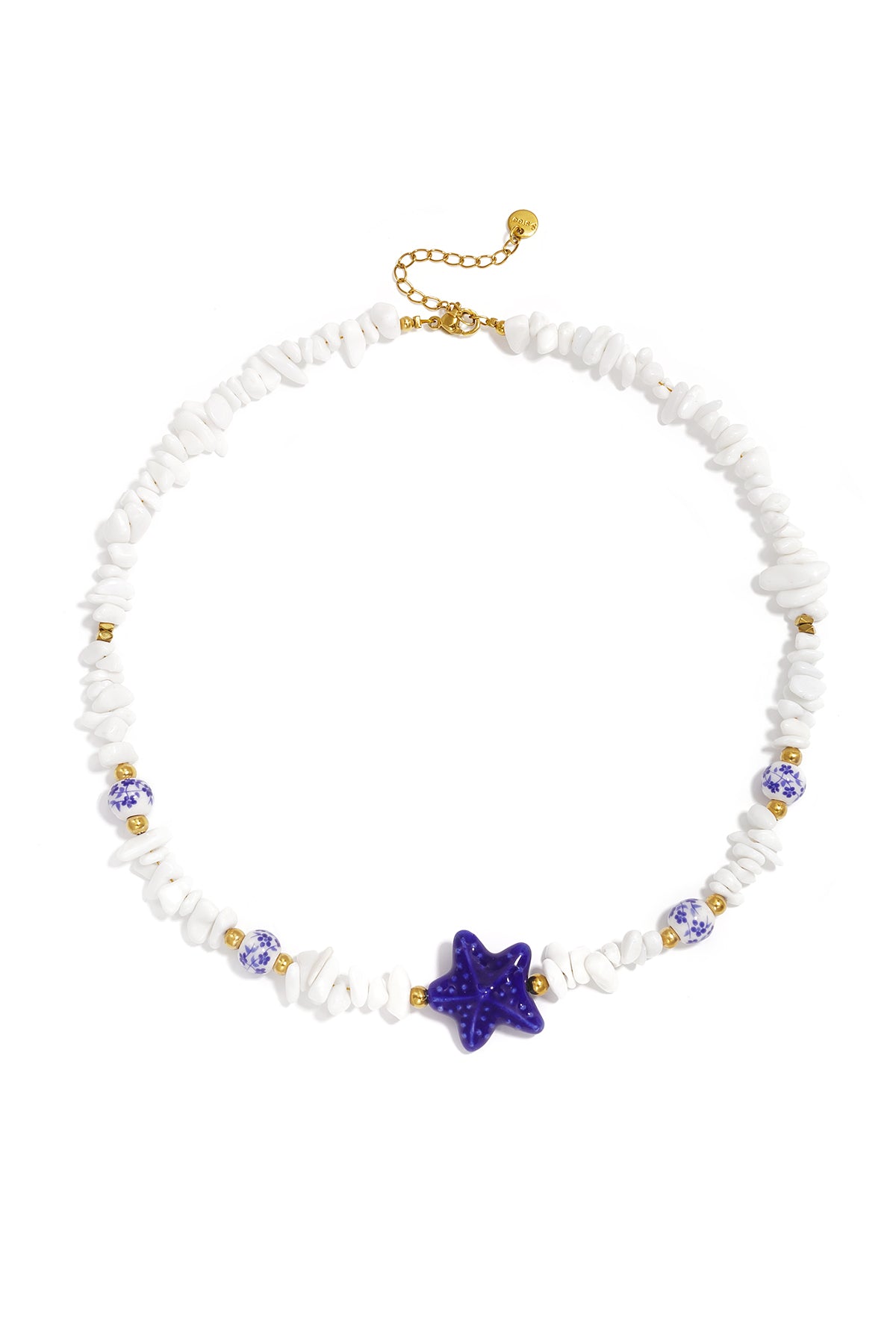 Perlenketten mit Steinen, Seestern-Motiv, Urlaubs-/Strand-Romantik-Serie, Damenschmuck