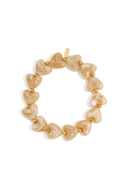 Elastisches Herzperlenarmband