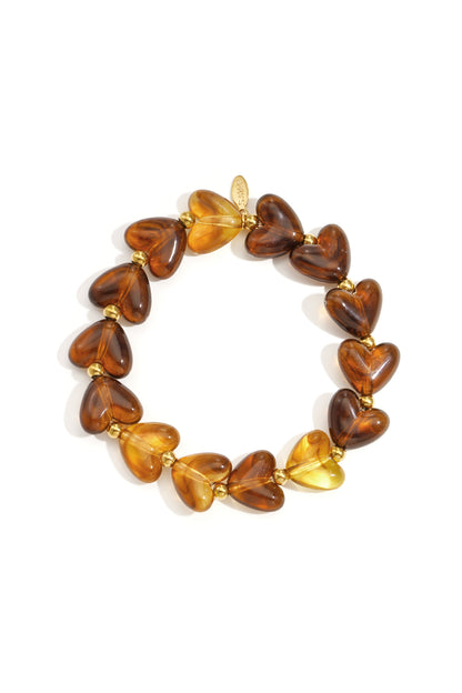 Elastisches Herzperlenarmband