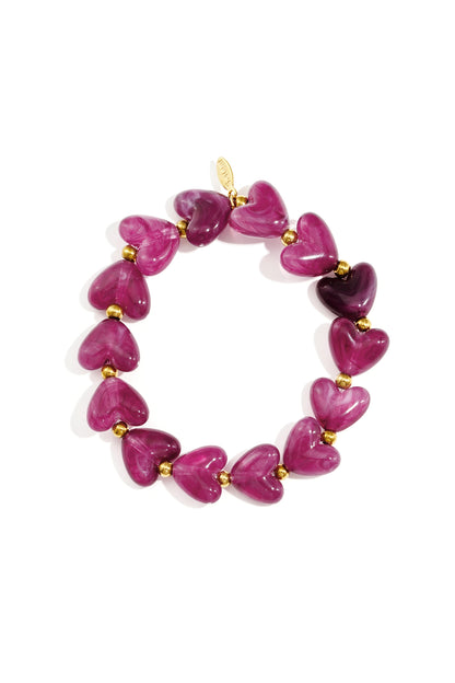 Elastisches Herzperlenarmband