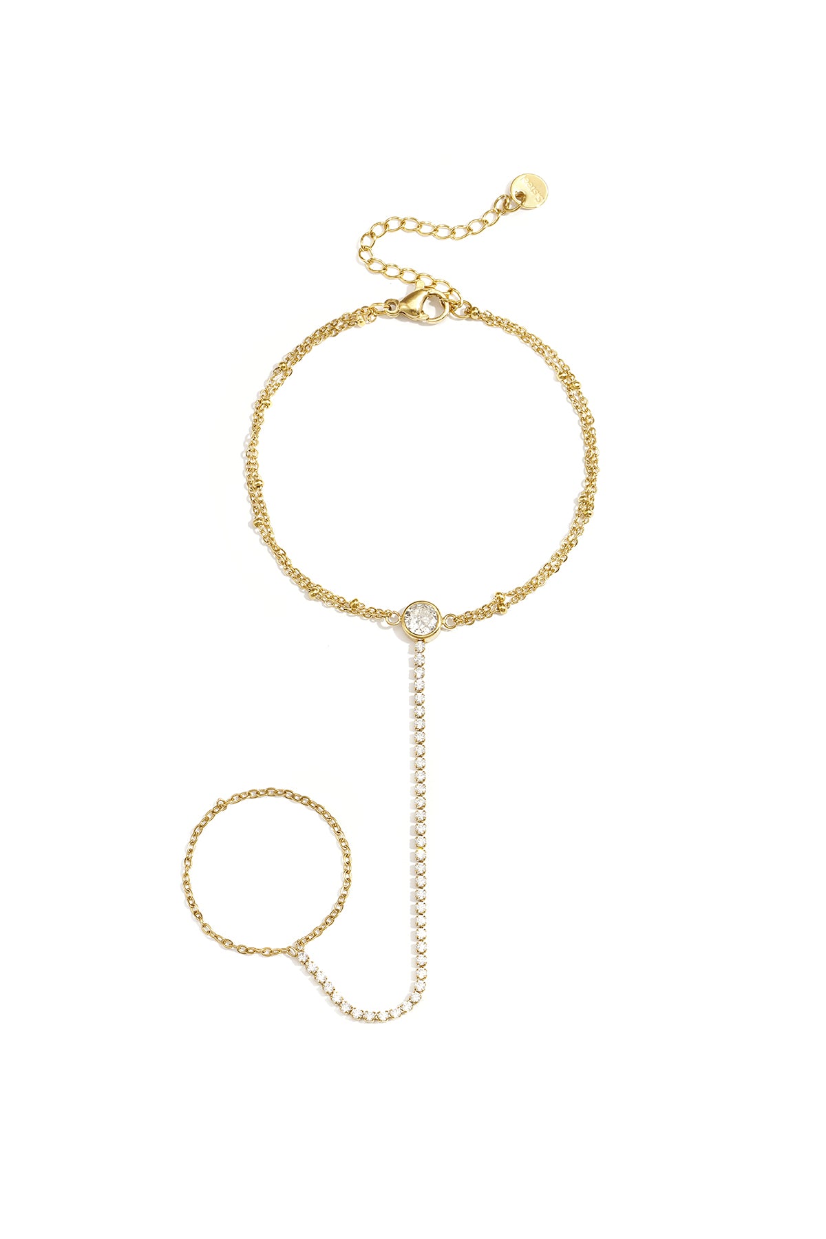 Handkette im Tennis-Stil mit auffälligem Stein