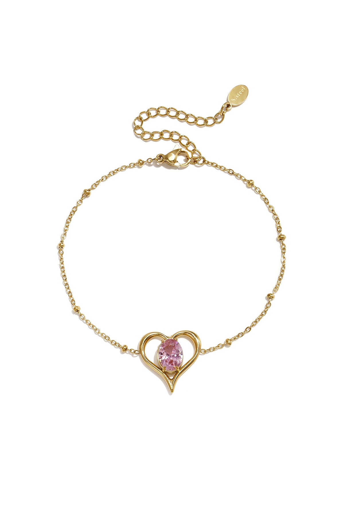 edelstahl-charm-armbänder, herz, schlichte alltagsserie, damenschmuck