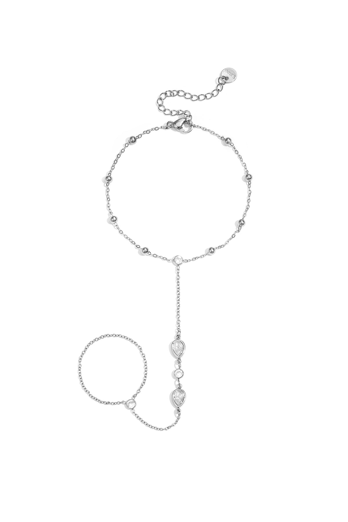 handkette mit tropfenförmigen statement-steinen