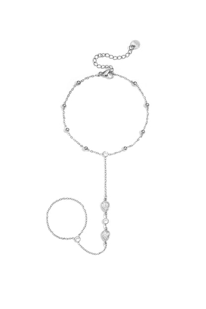 Handkette mit tropfenförmigen Statement-Steinen