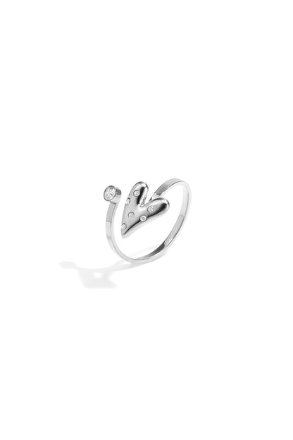 Minimalistische Ringe aus 14-karätig vergoldetem Edelstahl, Herz-Design, lässig-schlichte Serie, Damenschmuck