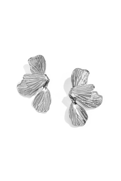 Ohrhänger aus Edelstahl, schlichtes Blumenmuster, schlichte Alltags-Serie, Damenschmuck